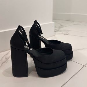 Satin platform heels